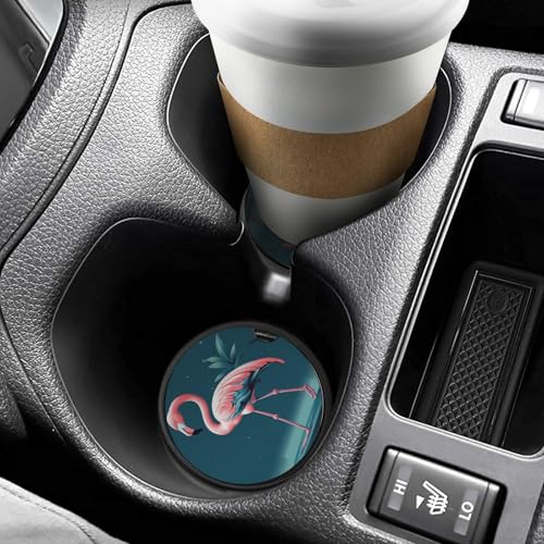 Portavasos de coche de madera con patrones de animales 2.6" 2-pack miniatura 6
