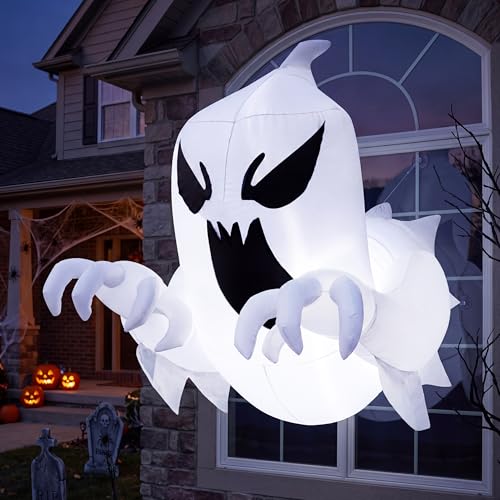 Joiedomi Aufblasbarer gruseliger Fliegender Geist für Halloween, 1,5 m, aus dem Fenster ausgebrochen, aufblasbar mit eingebauter LED… – Ansicht 5