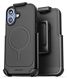 Encased Thin Armor for iPhone 17 Case with Belt Clip (Compatible with MagSafe) Slim Flexible TPU Cover with Rotating Holster (Matte Black)