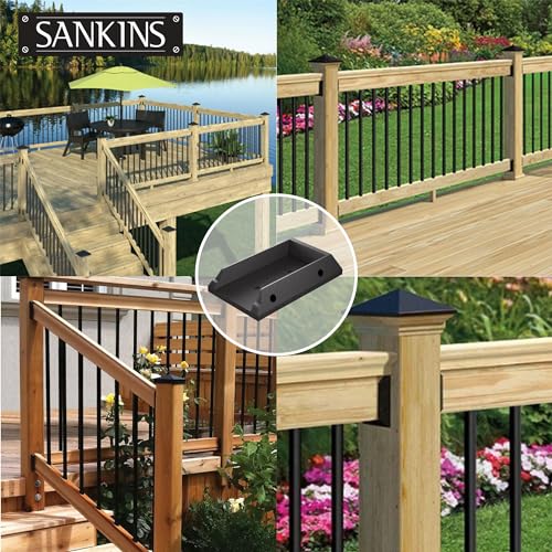 SANKINS 10pcs Deck Railing Bracket Connectors for 2x4, Durable PP Plastic Deck Railing Brackets, Black - Image 8