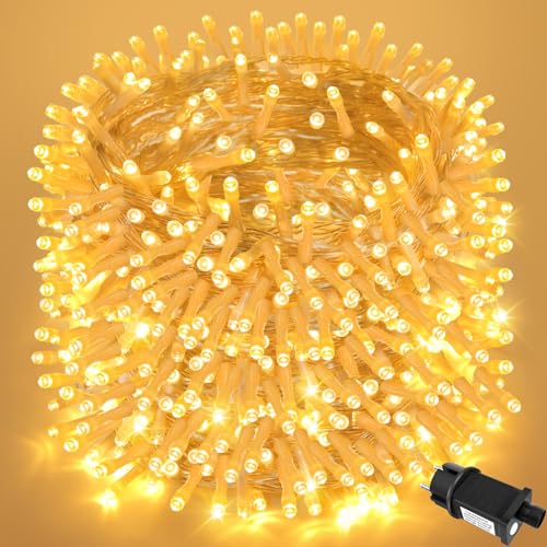 FFZZKJ Lichterkette Weihnachten Außen Innen 8 Modi 40M 400 LED Lichterkette Outdoor Strom IP44 Wasserdicht Timer für Weihnachten, Garten, Balkon, Zimmer Deko, Hochzeit, Warmweiß FFZZKJ Lichterkette Weihnachten Außen Innen 8 Modi 40M 400 LED Lichterkette Outdoor Strom IP44 Wasserdicht Timer für Weihnachten, Garten, Balkon, Zimmer Deko, Hochzeit, Warmweiß