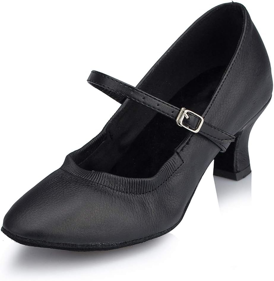 Chaussures de danse latine salsa noir taille 35 avec talon de bal pour femme