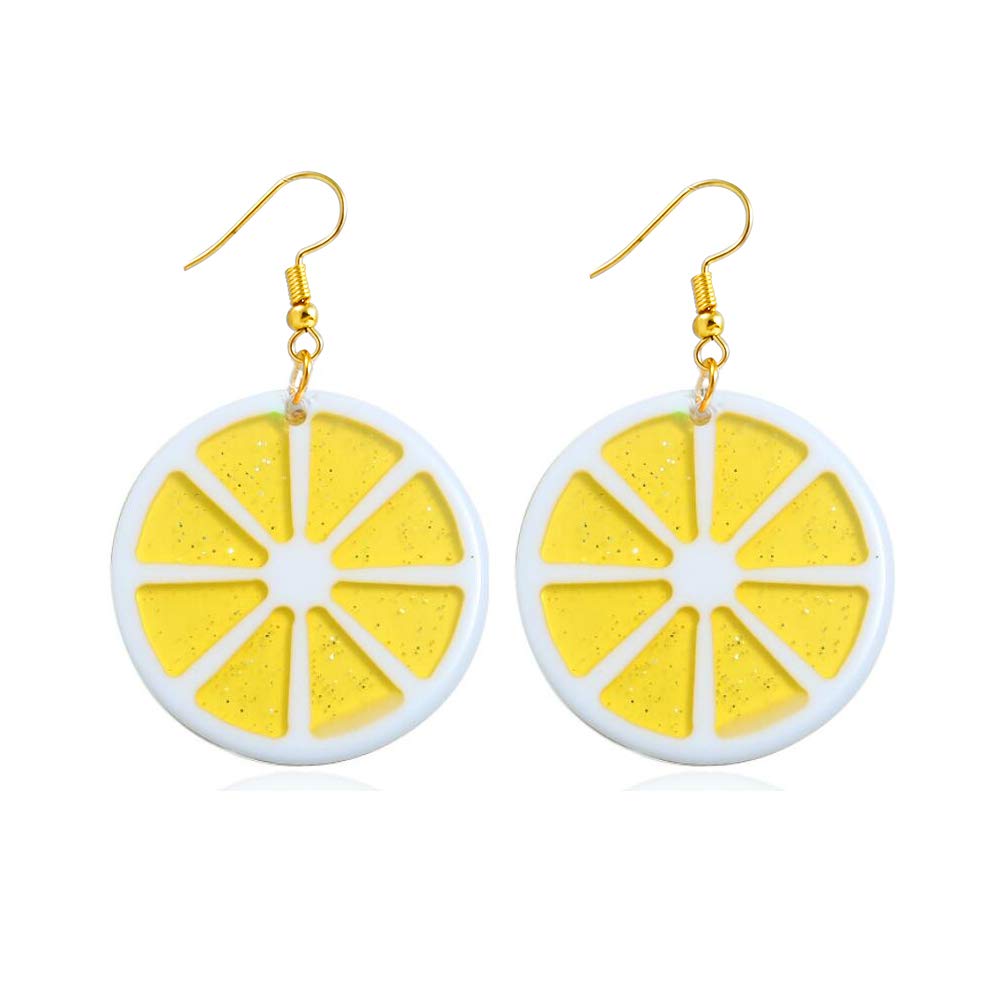 COLORFUL BLINGLemon Acrylic Dangle Earrings Fruit Earrings For Women Girls