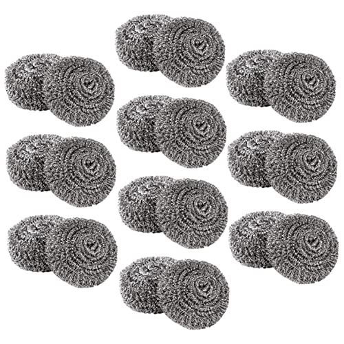 TIDTALEO Lot de 20 de Nettoyage en Acier Inoxydable Brosse à Récurer Métallique Cuisine pour et Casseroles 30G et Nettoyage Facile