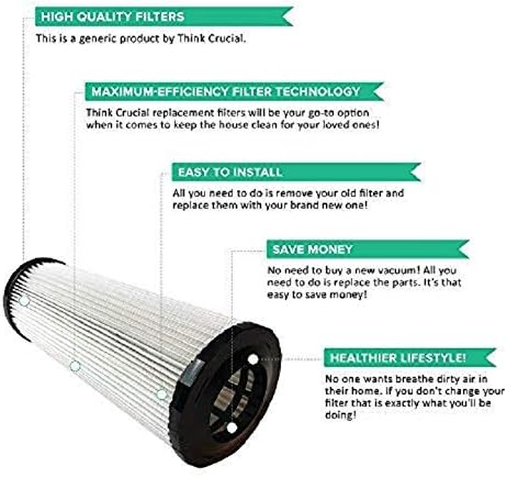 Crucial Vacuum Replacement Vacuum Filters Compatible with Dirt Devil F1 Vacs Parts 3-JC0280-000, 1-863118-000 - Fits Vacuum Cleaner Models Scorpion, Jaguar - HEPA Style - Bulk (1 Pack)