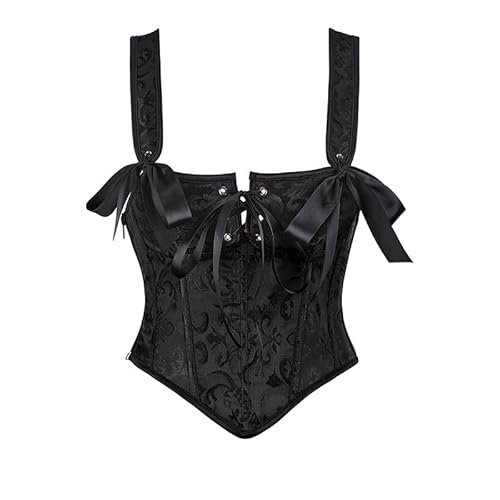 PNAWLLCF-658 Women's Adjustable Lace Strap Women's Gothic Corselet Top Corsets and Bustiers Lingerie - Medium - D