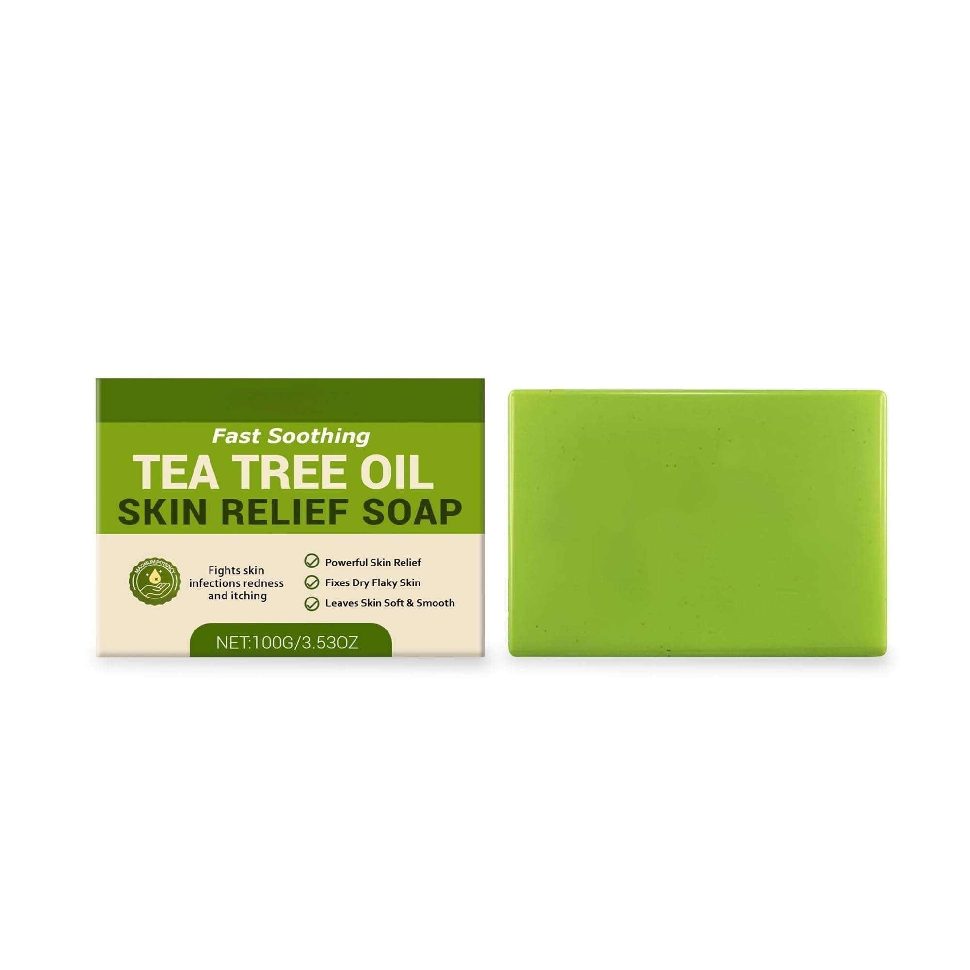 jabón de árbol de té Barra de baño limpiadora con jabón for el cuerpo y la cara aceite árbol té