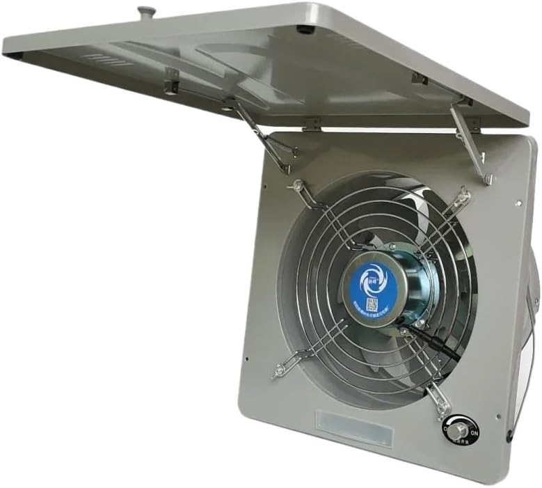 220V 10-Inch Exhaust Fan with Powerful Ventilation for Kitchen, High-Speed Window Fan, Metal Smoke Extractor(A)