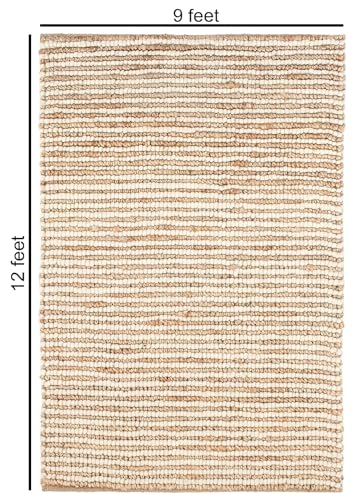 Tapete decorativo FRELISH DECOR 9x12 pies mezcla lana y yute miniatura 3