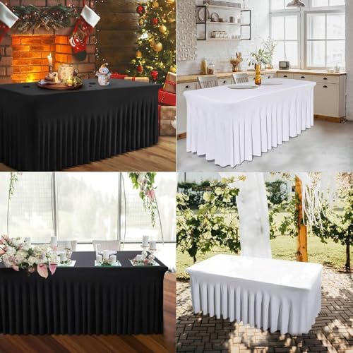 Jupe de table rectangulaire noire pour sublimer vos buffets d'anniversaire - 5