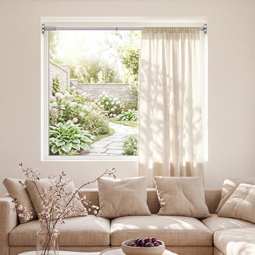 Image of Shower Curtain Rod 32-62Inch Silver Shower Rod Tension Rod Adjustable