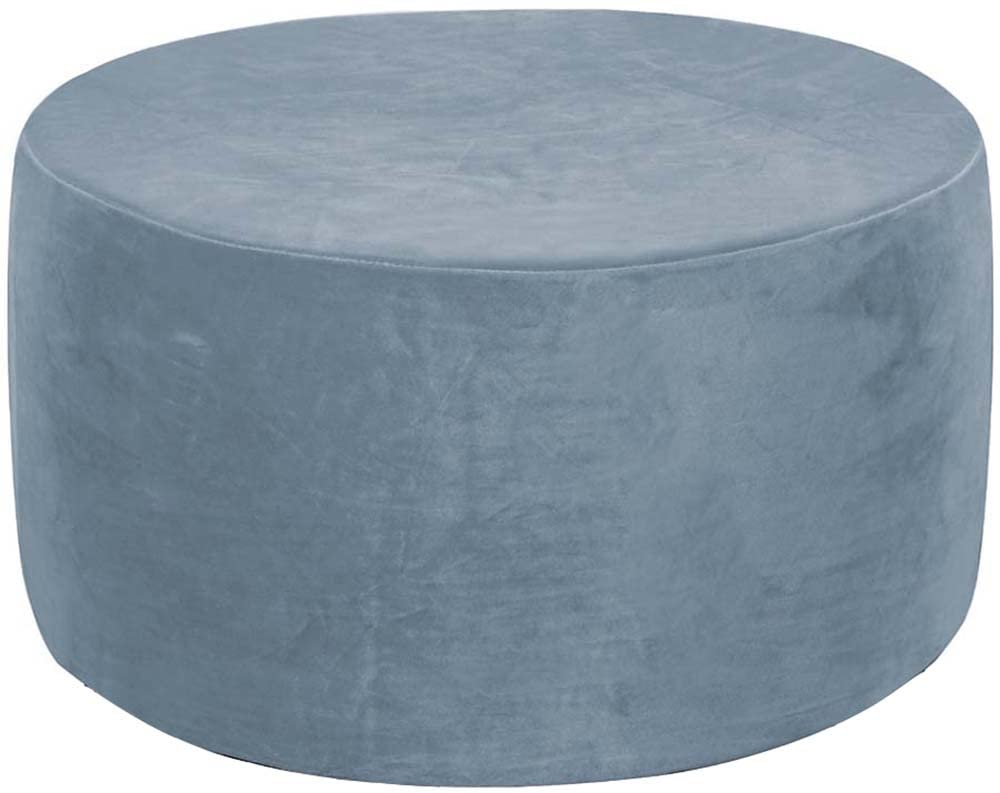 Velvet Ottoman Slipcovers /Cover ，Round Stretch Footstool Cover, With Elastic Bottom ， Modern Dustproof Foot Stool Covers Removable Washable Large Anti-Slip Pouffe Cover ( Color : A2 , Size : 60-73cm/