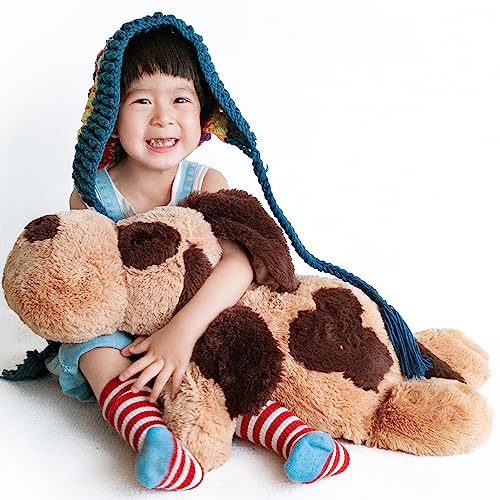 Lelelong Weighted Stuffed Animals For Anxiety 30'' 5Lbs Weighted Dog Plush For Adults Kids 5 Pounds Brown #TOP21