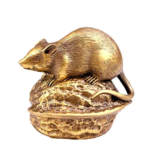 Statue de rat en laiton ornement feng shui zodiaque chinois figurine