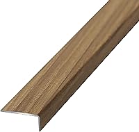 Vista 16 de Tira de transición de nariz de metal para escaleras, grano de madera, para interiores de 0.8 in de ancho, protectores de borde de madera