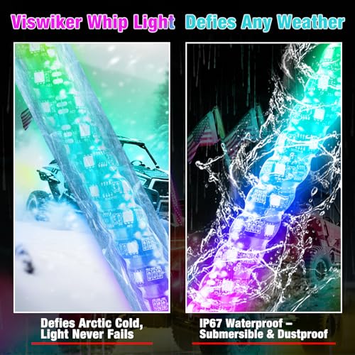 Viswiker 2PCS 4FT LED Whip Lights Chasing Color IP67 for UTV ATV by Viswiker - Used condition - Image 6