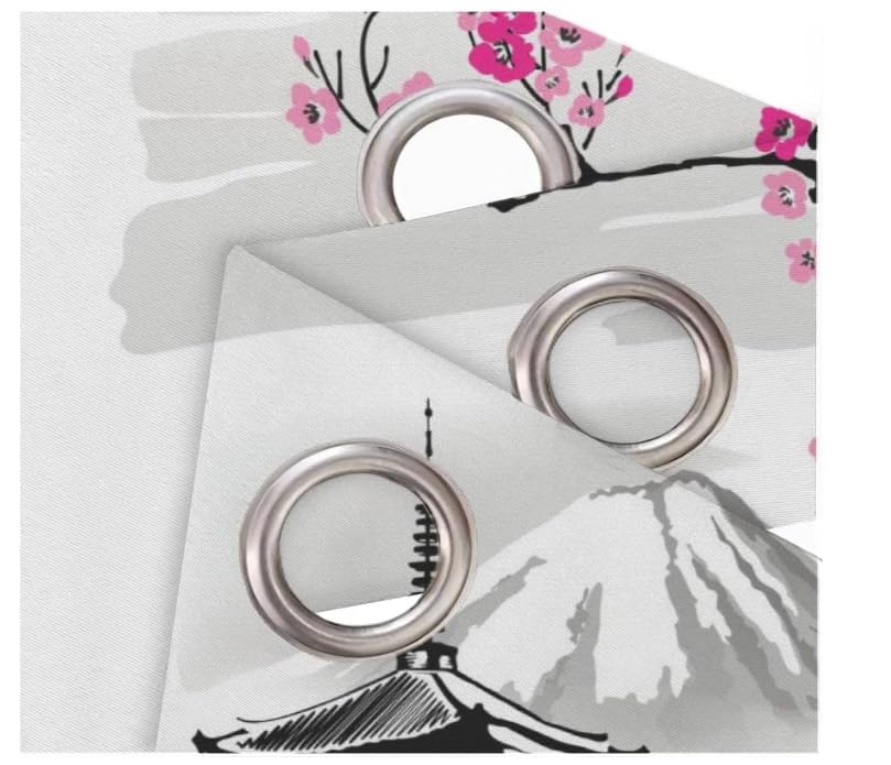 Rideaux Style Japonais Chambre pour Adultes Art Japonais Rideau Occultant Chambre Fille Garcon Rideaux Chambre Ado Isolation Thermique et Réduction du Bruit Rideau （200x200 cm）