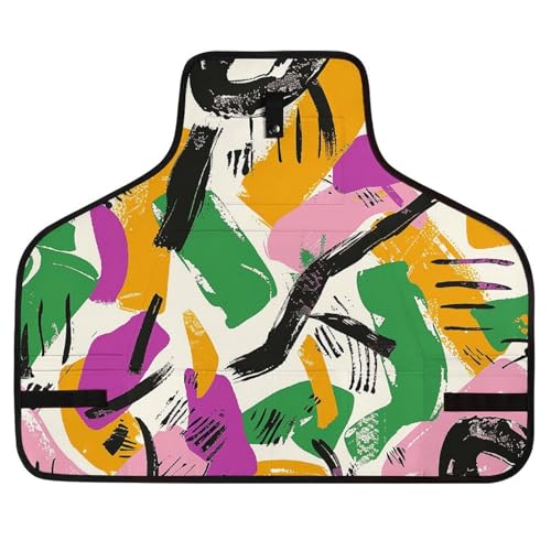 Delantal de trabajo con bolsillos y diseño abstracto unisex miniatura 1