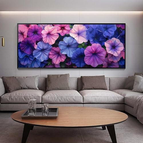 Peinture Diamant Adulte grand format fleur violette pour décorer le salon