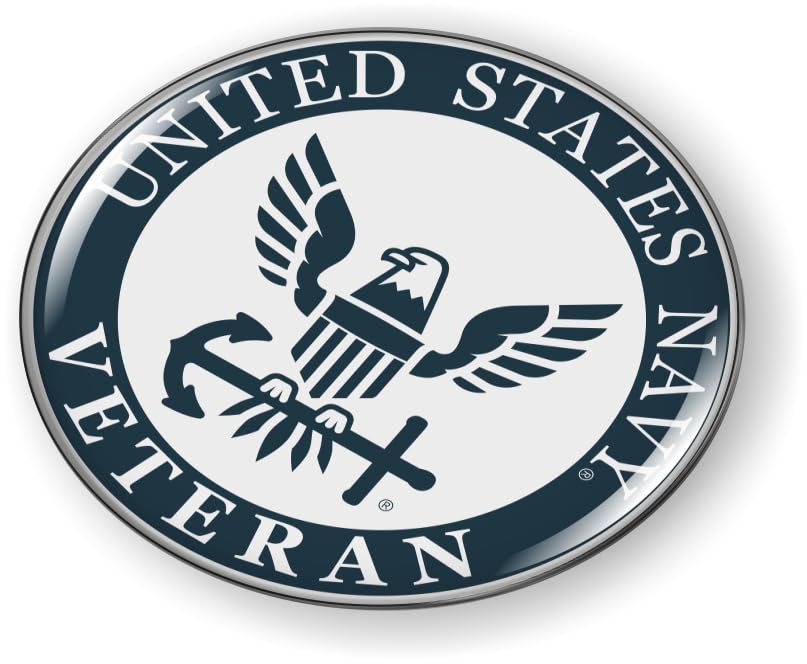 Image of Veteran U.S. Navy Eagle Anchor Icon CAR Emblem Badge Sticker Flexible | Officially Licensed US Navy Product, 3D Domed, made by BestLicensePlateFrames