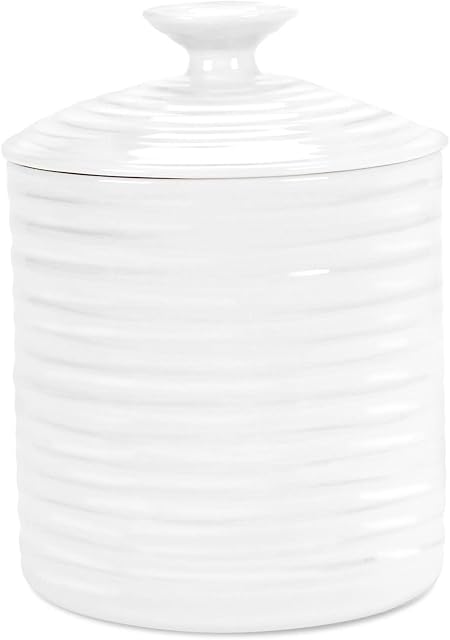 Portmeirion Home & Gifts Storage Jar, Porcelain, White, 10.8 x 10.8 x 14.6 cm