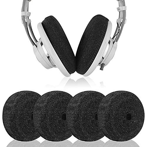 Geekria 2 Pairs Large Knit Fabric Washable Headphone Covers/Earphone Covers/Ear Pads Protector/Stretchable Sanitary Earcup, Fits 4.33"-6.29" Headsets (Black)