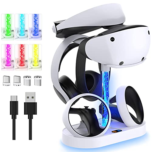 PlayStation®VR2 – Primeiro Contato com um Novo Nível de Imersão 4 Base de carregamento PS VR2 com luzes RGB,suporte de fone de ouvi...