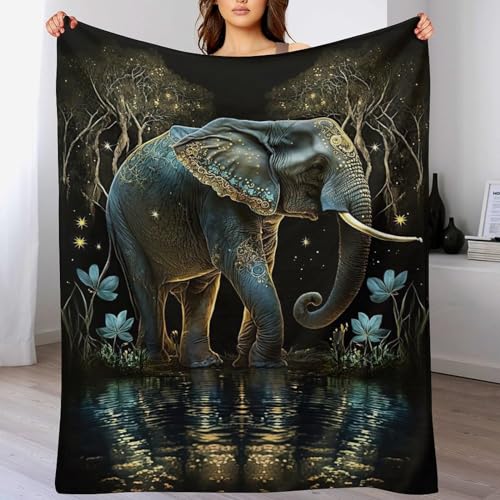 Couverture éléphant douce en flannel adaptée à toutes les saisons - 2