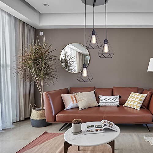 Chandelier moderne E27 en fer suspendu pour restaurant et salon