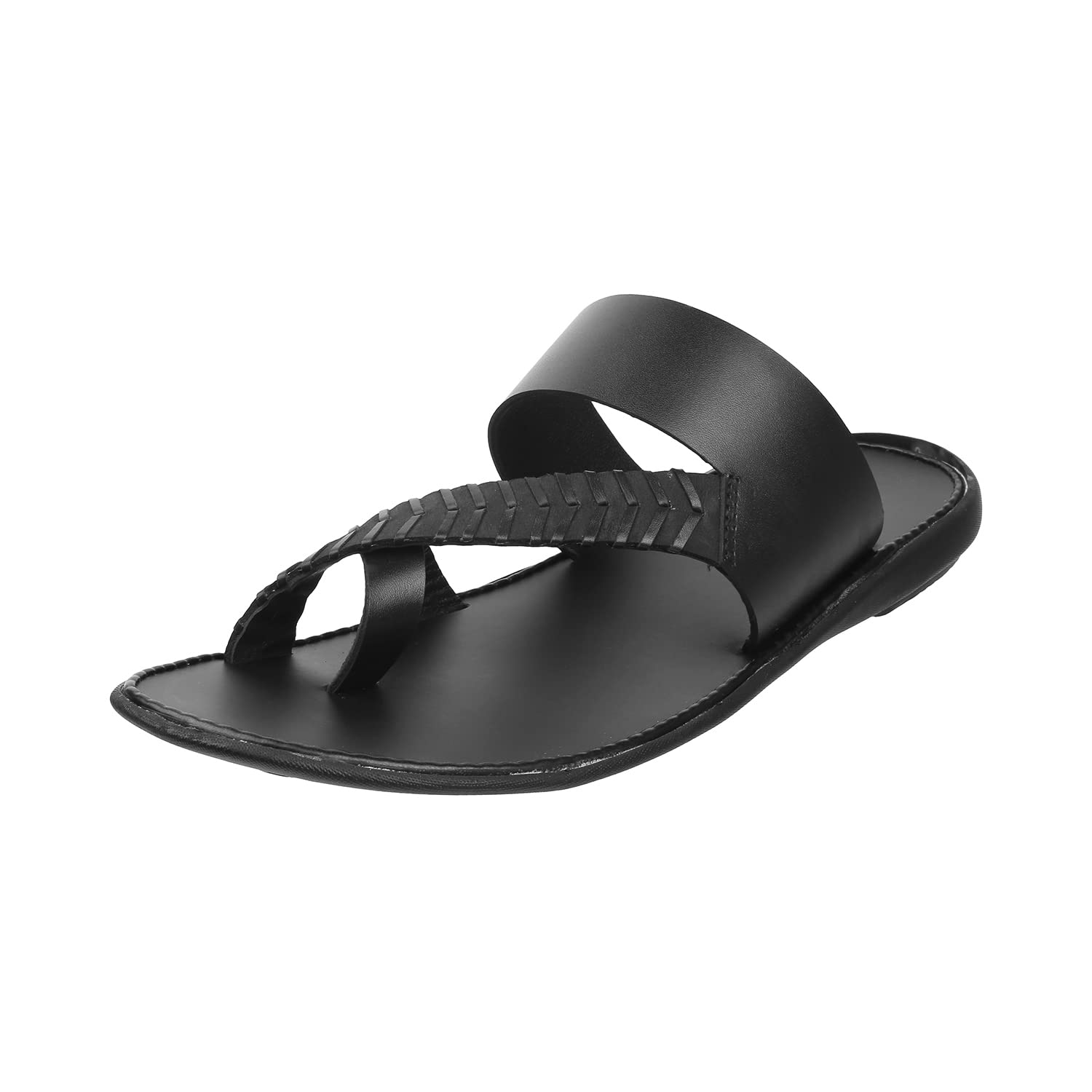 Mochi Mens Black Faux Leather Stylish Comfy Toe Ring Slipper Sandal UK/9 EU/43 (16-828) (B0BM7WTZL3) Amazon Price History, Amazon Price Tracker