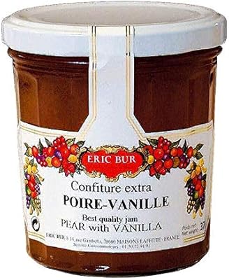 ERIC BUR Confiture Extra Poire/Vanille 370G - Une touche fruitée et vanillée de l'Europe et de la Méditerranée pour vos tartines - Epicerie salée - Lot De 3 - Vendu Par Lot