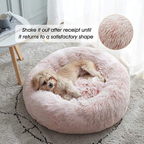 Calming Dog Bed & Cat Bed, Anti-Anxiety Donut Dog Cuddler Bed, Warming Cozy Soft Dog Round Bed, Fluffy Faux Fur Plush… - Image 3