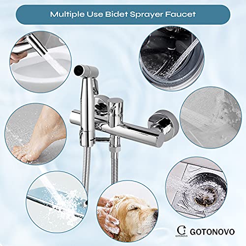 Bidet Wall Warm Water Stainless Steel Faucet Sprayer Attachment For Toilet Mixed Bidet Faucet With Hot And Cold Water Single Handle Wall Mount Bidet Sprayer #TOP3