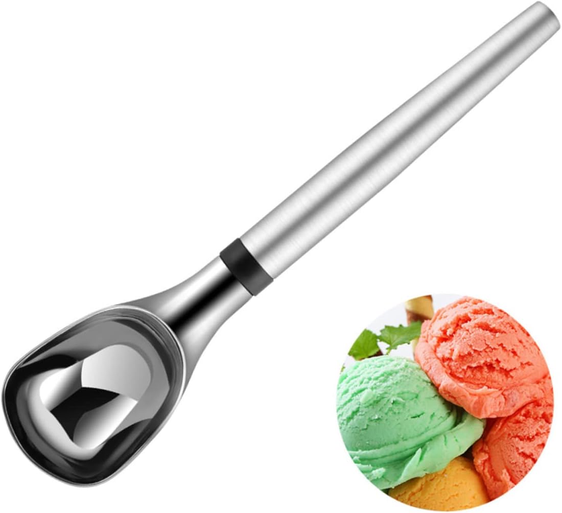 Zerodeko 3pcs Stainless Steel Ice Cream Scoop Easy Cut Design Dishwasher Safe for Gelato Fruit Salad Dessert Baller Spoon