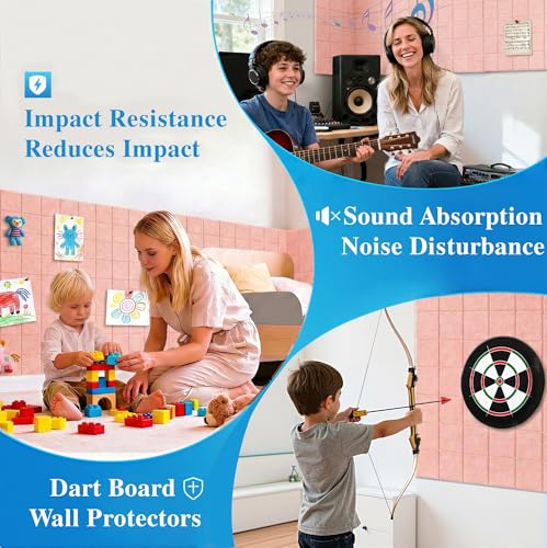 Uoisaiko Große Filz Pinnwand Selbstklebend mit 30 Pinnnadeln, 6 Stück 30x30cm Filzboard Memotafeln Memo Boards Bulletin Board Wanddekoration für Büro Küche, Fotos Memos (Rosa)