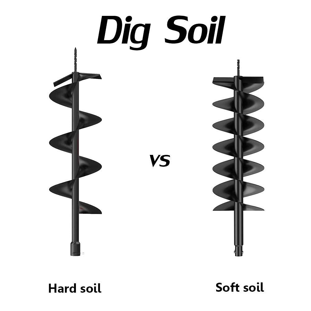Buу 1 gеt 1 Anbull 52CC 3pcs 31.5’’(H) × 4/ 6/ 8(W) Earth Auger Spiral Drill Bit, Post Hole Digger Replacement Auger Bits for 3/4 Shaft Extension Bar and Auger Powerhead