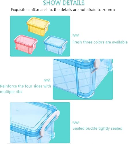 Miniatura 7 de Tarjetero transparente con tapa hermética extraíble, caja de colección de tarjetas de notas, organizador de tarjetas flash para oficina y escuela
