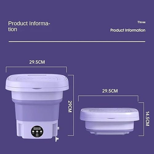 Miniatura 2 de Mini lavadora para el hogar, lavadora portátil con gran capacidad de 8 litros, mini lavadora plegable para calcetines de lencería, ideal para