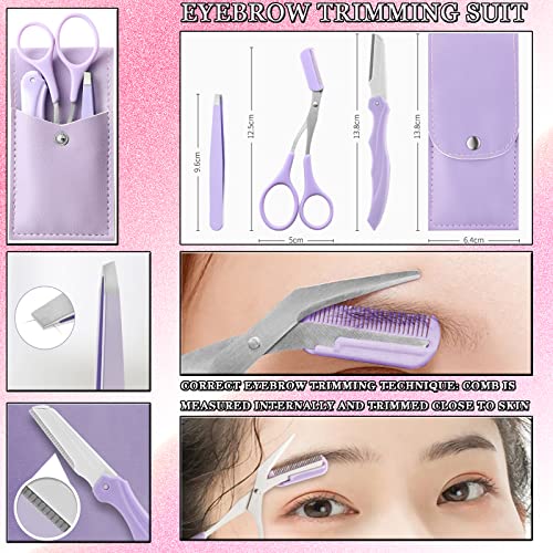 7 In 1- Eyelash Curlers,Double Headed Folding Eyelash Brush,Eyelash Comb Is Suitable For Eyelash Separator,Lash Clip Applicator,Eyebrow Scissors Razor,Eyelashes Application Tool Kit & Eyebrow Kit #TOP4