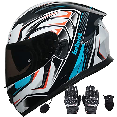 Letetexi Casco Moto Integral Bluetooth Cascos Integrales Motocicleta con Doble Visera Anti Niebla HD ECE Aprobado Incorporado Duro Calentar Buen Sellado para Adultos 59-64cm Cover