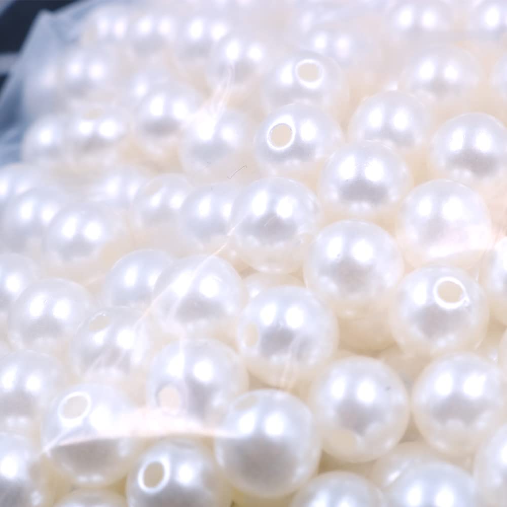 450 Pezzi 8 mm Perle per Bigiotteria,Perline Colorate di Rotonde, Perle d'Imitazione, Perle d'Arte per Craft Decorations Creazione di Gioielli Fai da Te Collane Perline per Braccialetti (Foro: 2 mm
