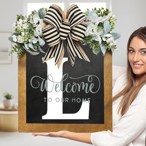 Last Name Welcome Sign for Front Door-14"x12", Wreaths for Front