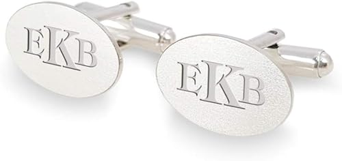 Sterling silver cufflinks Monogrammed cufflinks Mens birthday gift Wedding Groomsmen, Gift Message, Box, Handmade