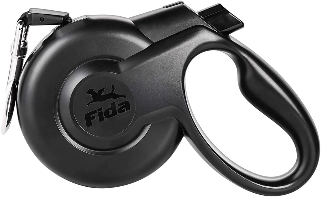 Fida Heavy Duty Retractable Dog Leash For Extra Small Up To 26Lbs/12Kg, Styleash Ufo Series, 10Ft Tape XS Black