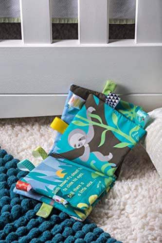 Taggies Touch & Feel Soft Cloth Book With Crinkle Paper & Squeaker, Molasses Sloth #TOP3