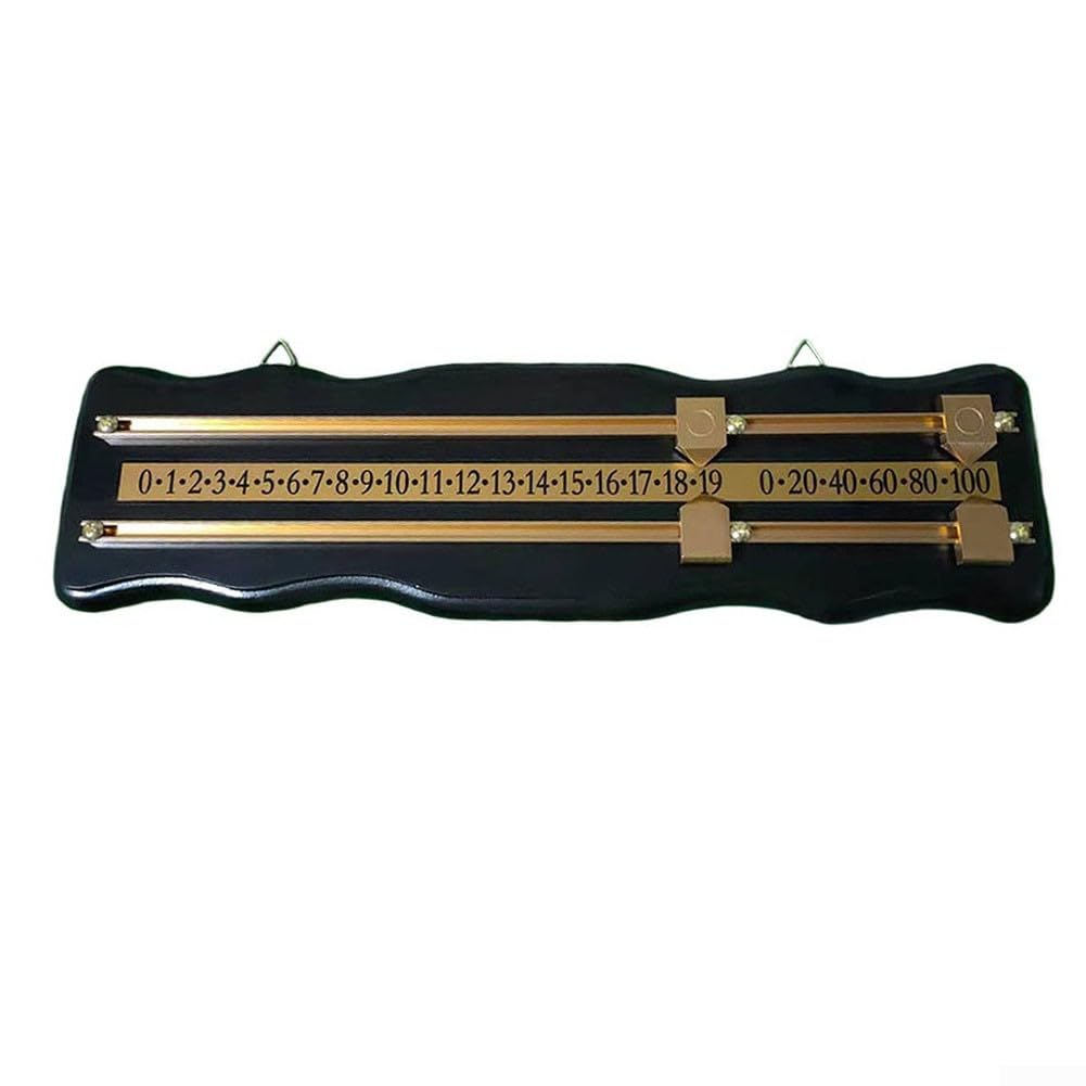Marqueur de jeu de billard classique en bois à double piste, tableau de score de billard à 2 pistes de billard, tableau de bord de fibre de densité moyenne (noir)