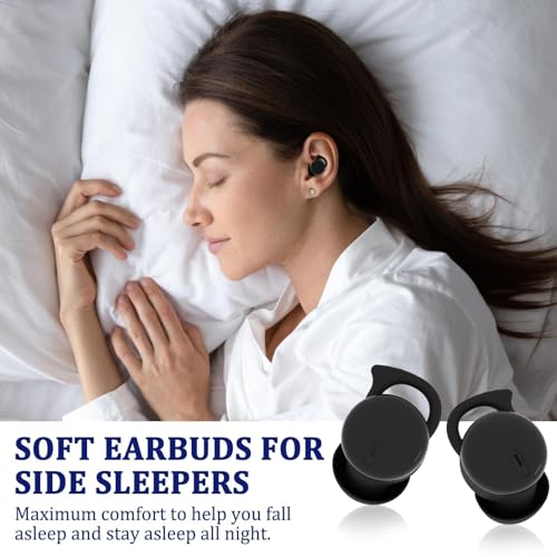 Image of Invisible Sleep Headphones, Sleep Earbuds for Side Sleepers, Mini Noise Blocking Sleep Earphones, Bluetooth 5.3 Wireless Earbuds for Sleeping, Working, Black