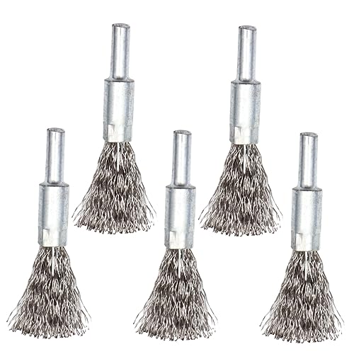 WOFASHPURET 5Pcs Durable Stainless Steel Polishing Brush for Electric Drill Test Tube Cleaning Surface Grinding for Removal and Long Lasting Wire Brush Heads