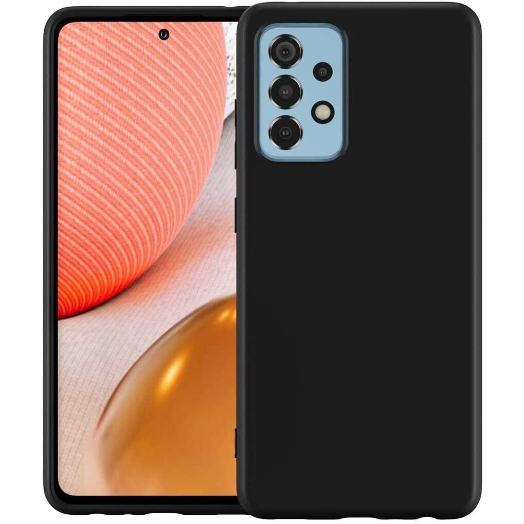 Zubitech Samsung Galaxy A72 / A72 5G Case Soft Flexible TPU Back Cover Flexible Silicone Matt Black Protective Rubber Cover for Samsung Galaxy A72 / A72 5G (Black)
