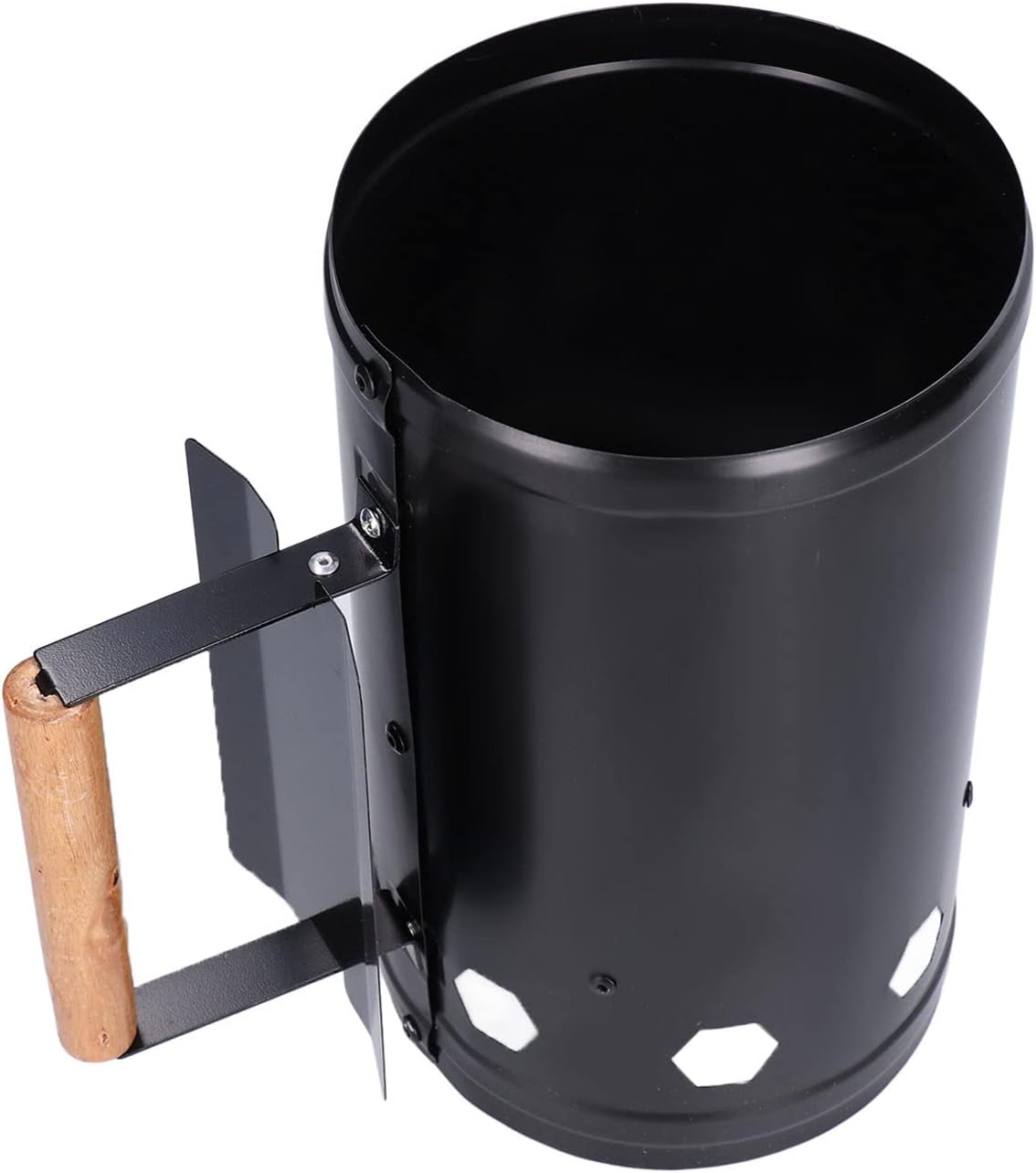 Charcoal Chimney Starter BBQ Charcoal Starter Chimney Fire for Grill with Heat & Wooden Handle Fast Ignition in 15-20 Minutes for Camping Outdoor BBQ Kettle